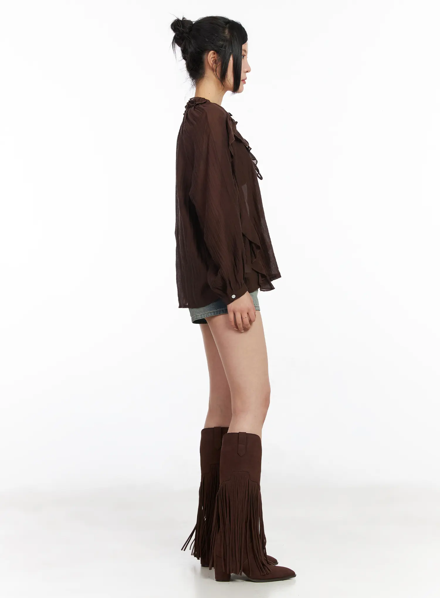Sheer Ruffle Blouse CM517 - Image 6
