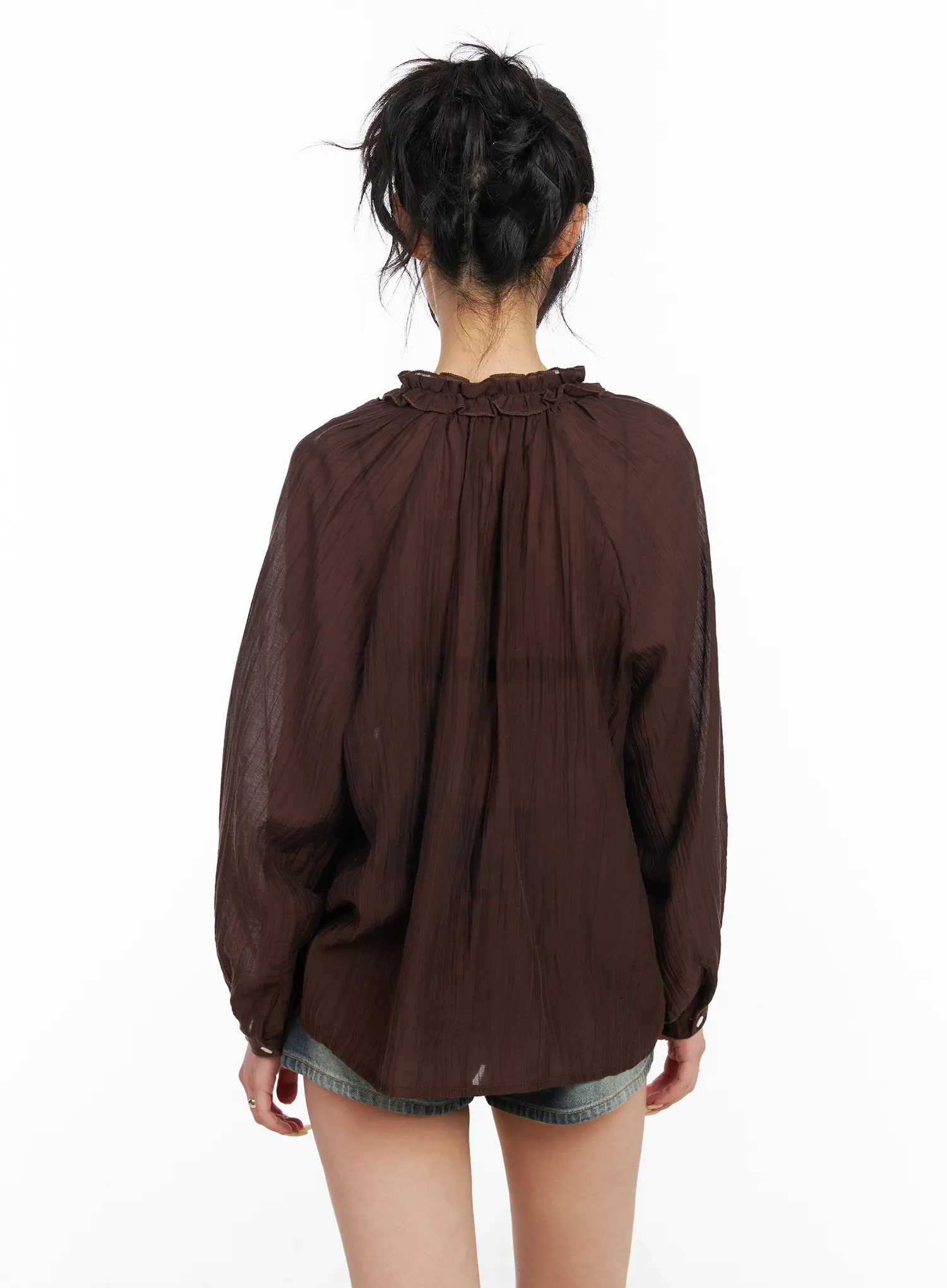 Sheer Ruffle Blouse CM517 - Image 8