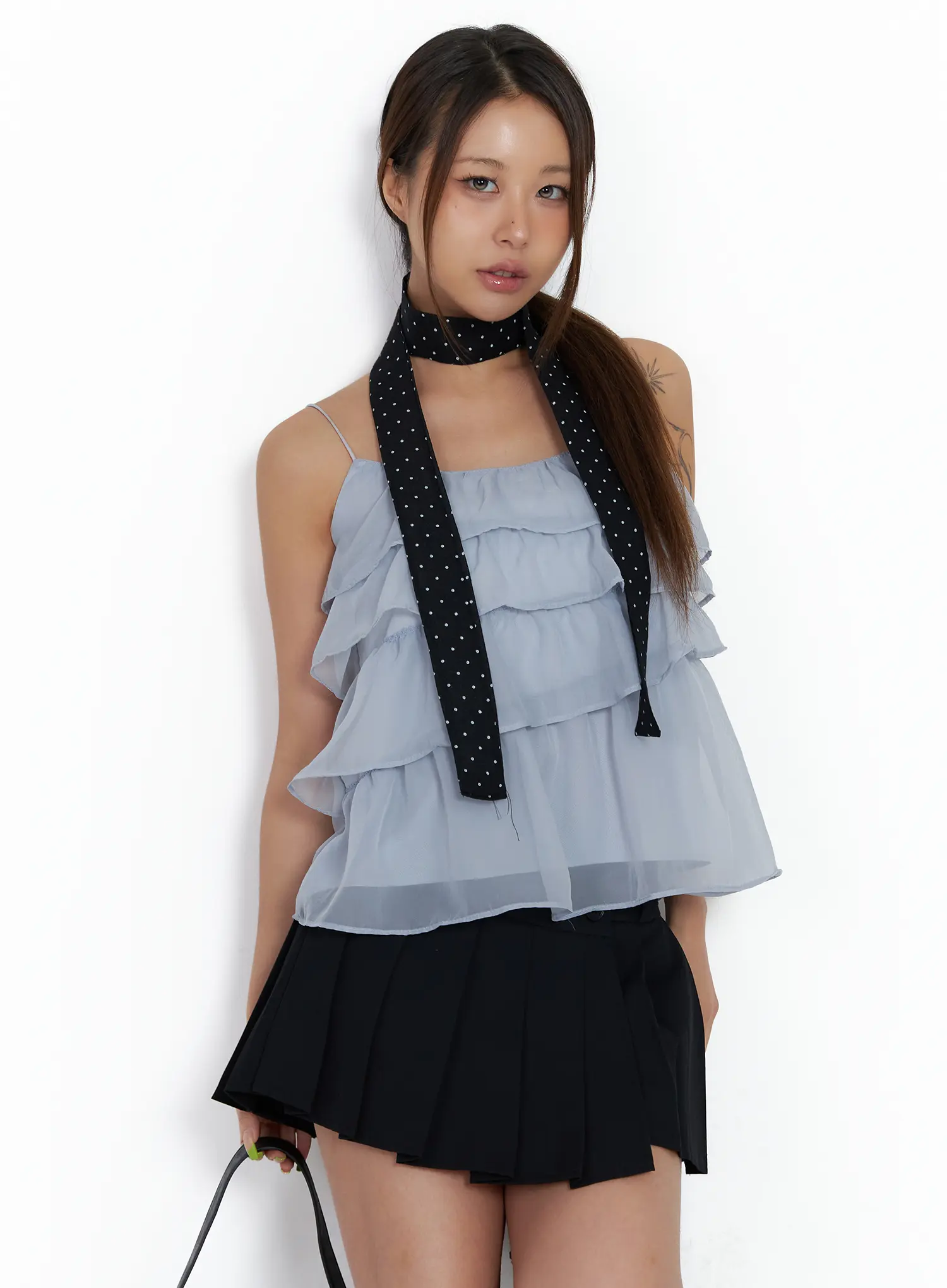Sheer Ruffle Layered Cami Top CM520