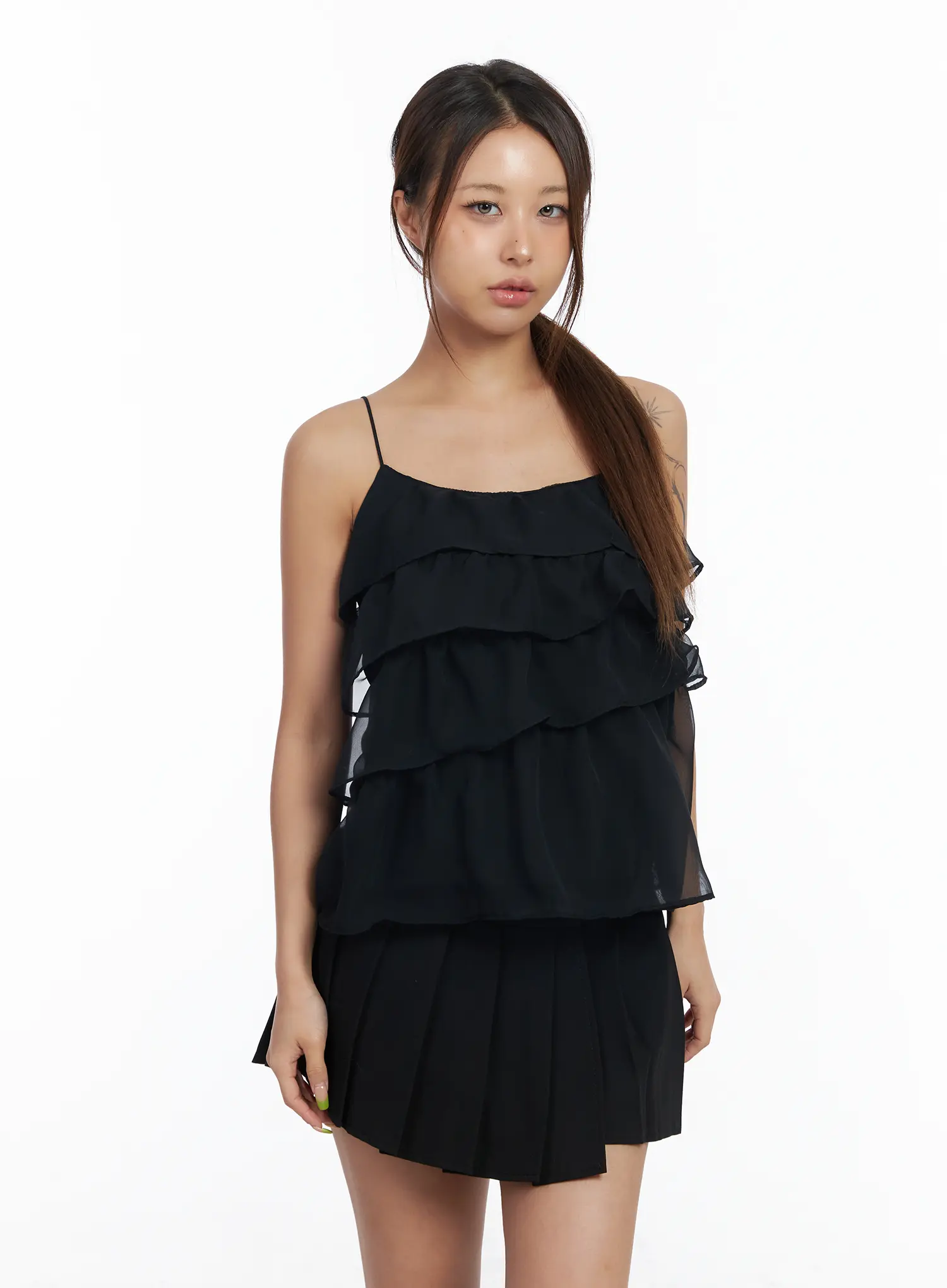 Sheer Ruffle Layered Cami Top CM520 - Image 6