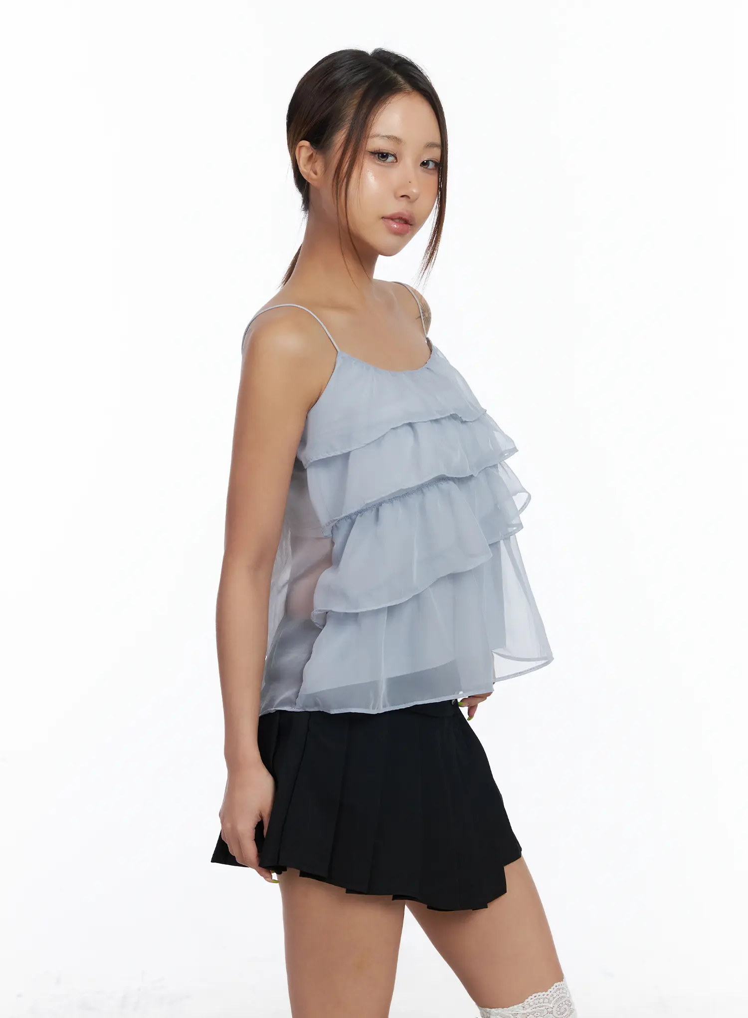 Sheer Ruffle Layered Cami Top CM520 - Image 7