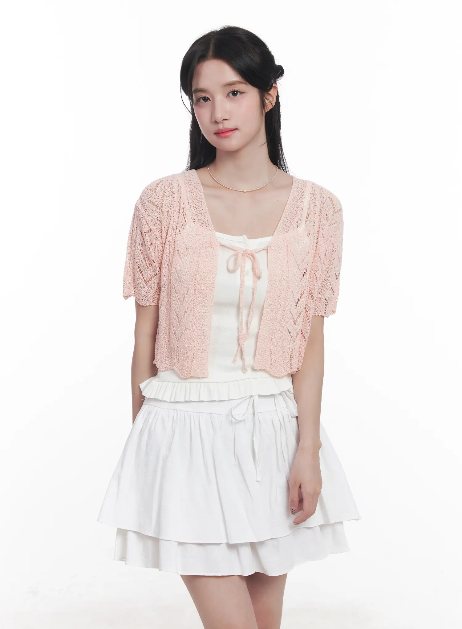 Sheer Short-Sleeve Cardigan CU523 - Image 2