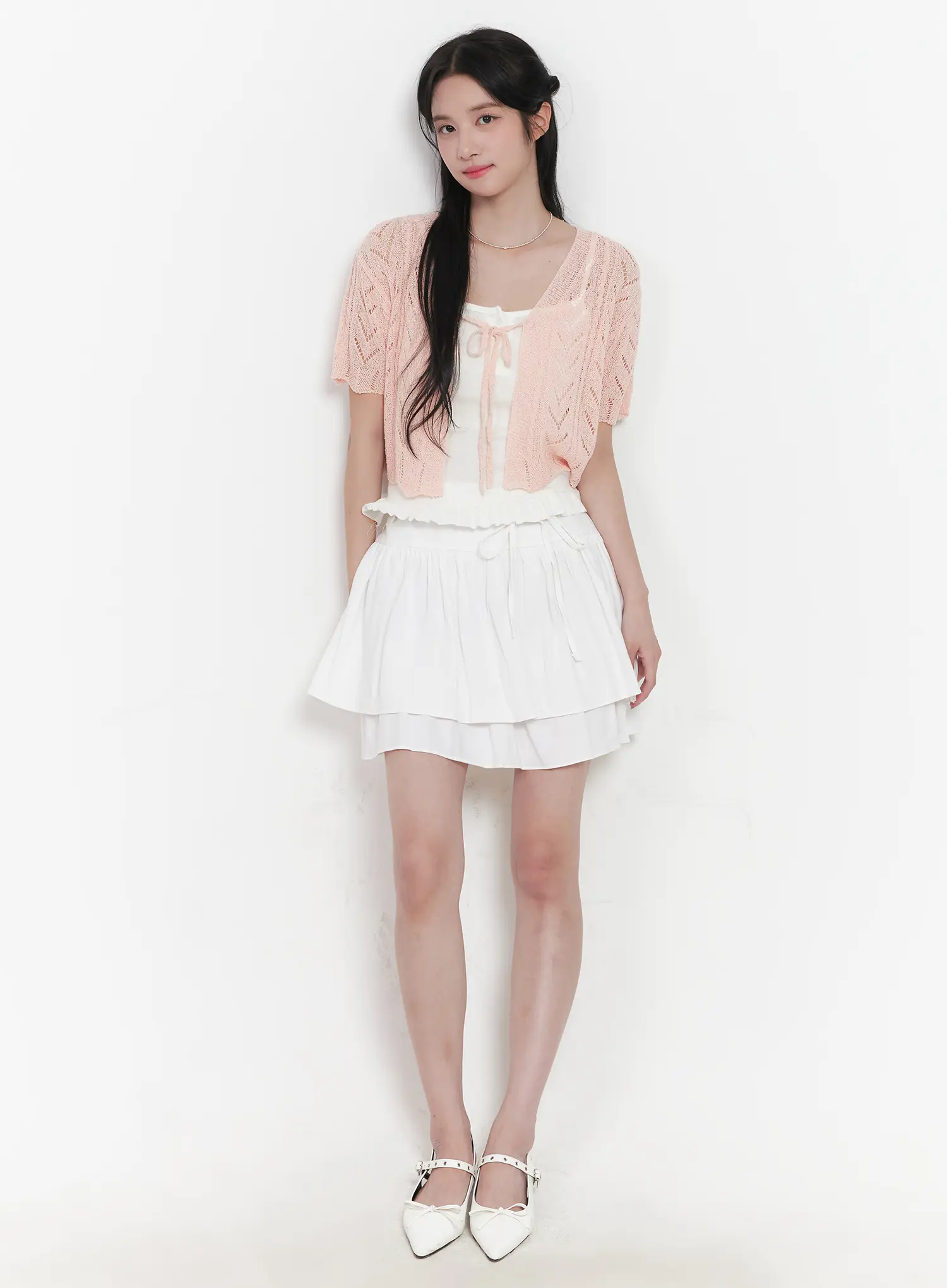 Sheer Short-Sleeve Cardigan CU523 - Image 3