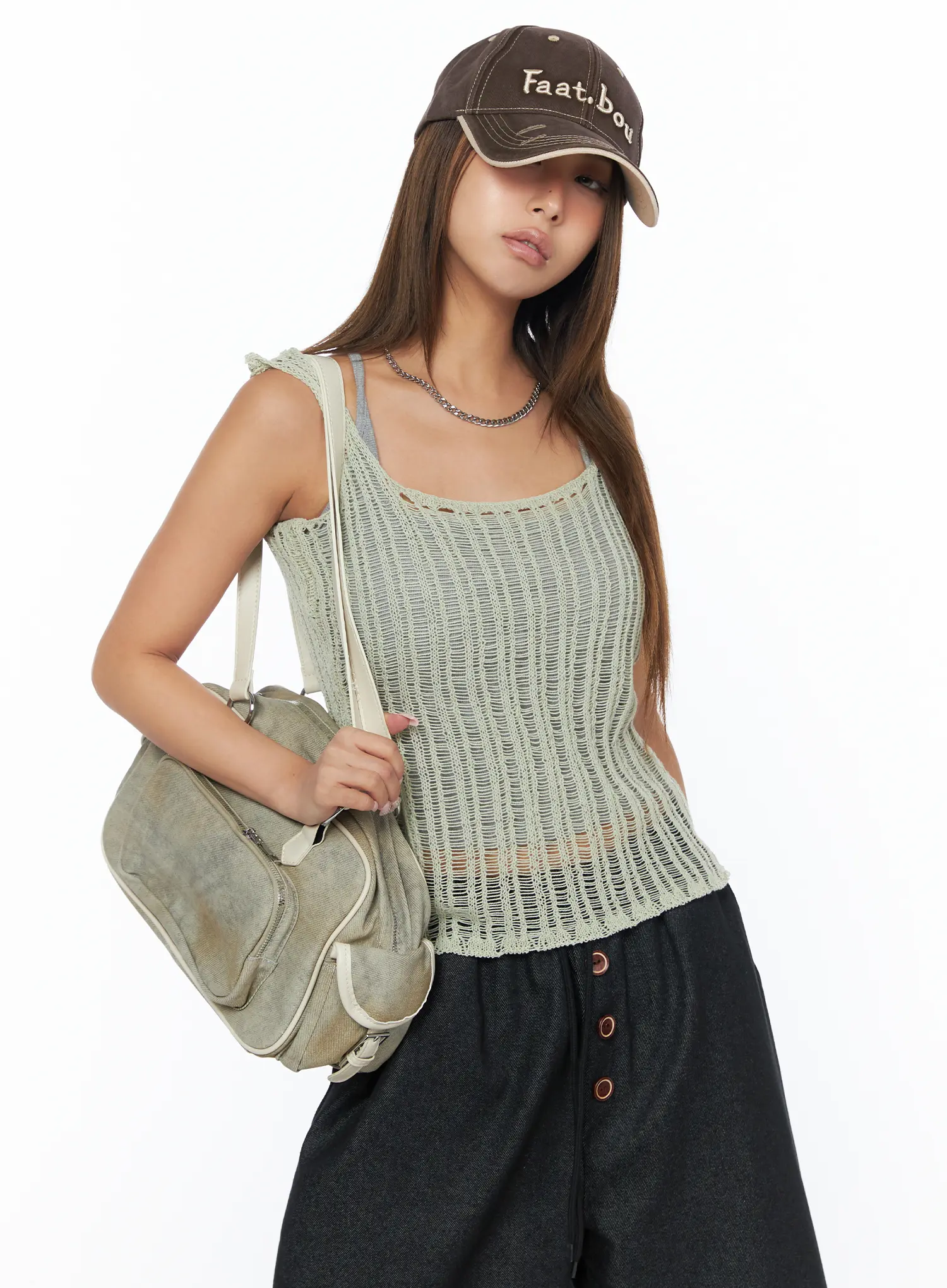 Sheer Summer Knit Sleeveless Top CA517