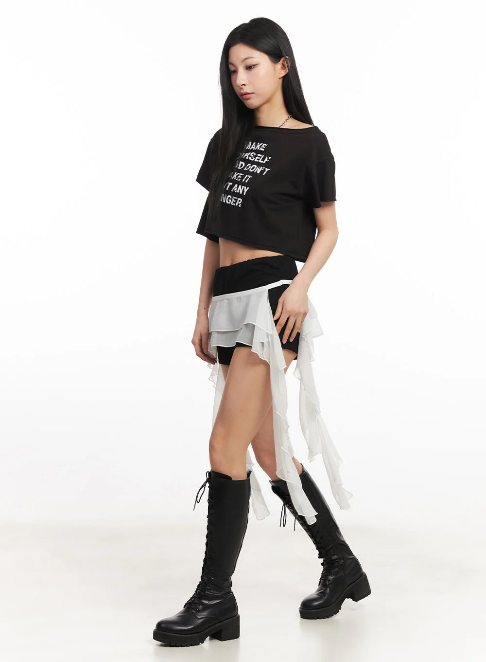 Sheer Tiered Ruffle Skirt CA514 - Image 5