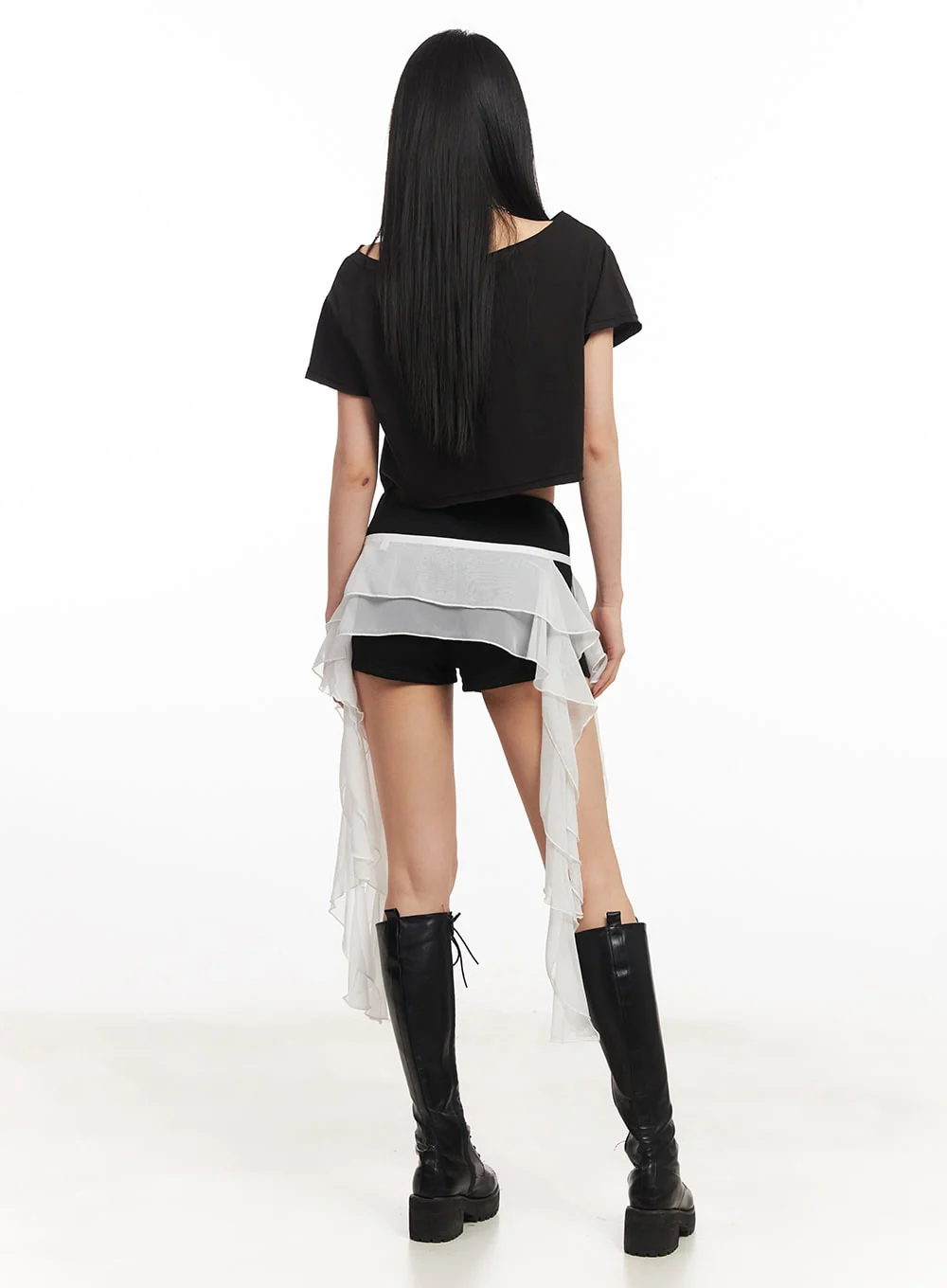 Sheer Tiered Ruffle Skirt CA514 - Image 7
