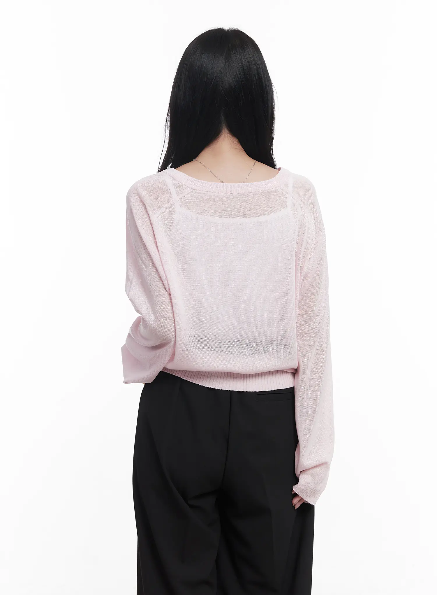 Sheer V-Neck Sweater CU523 - Image 6