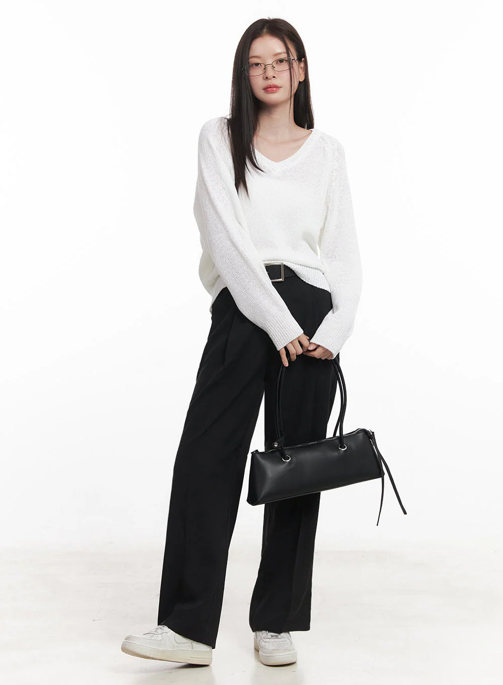 Sheer V-Neck Sweater Top IY509 - Image 3