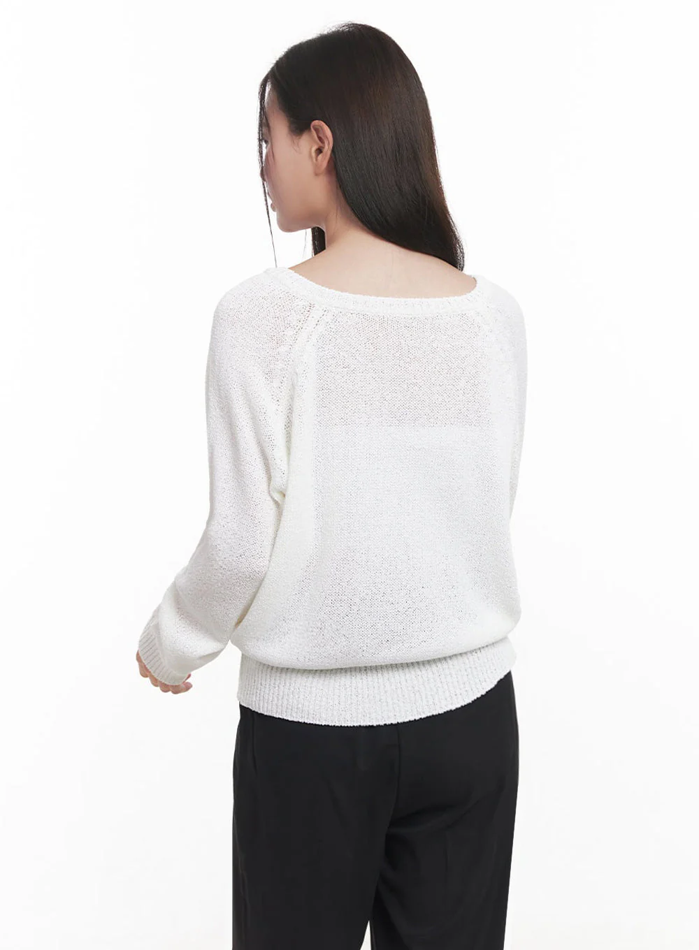 Sheer V-Neck Sweater Top IY509 - Image 9