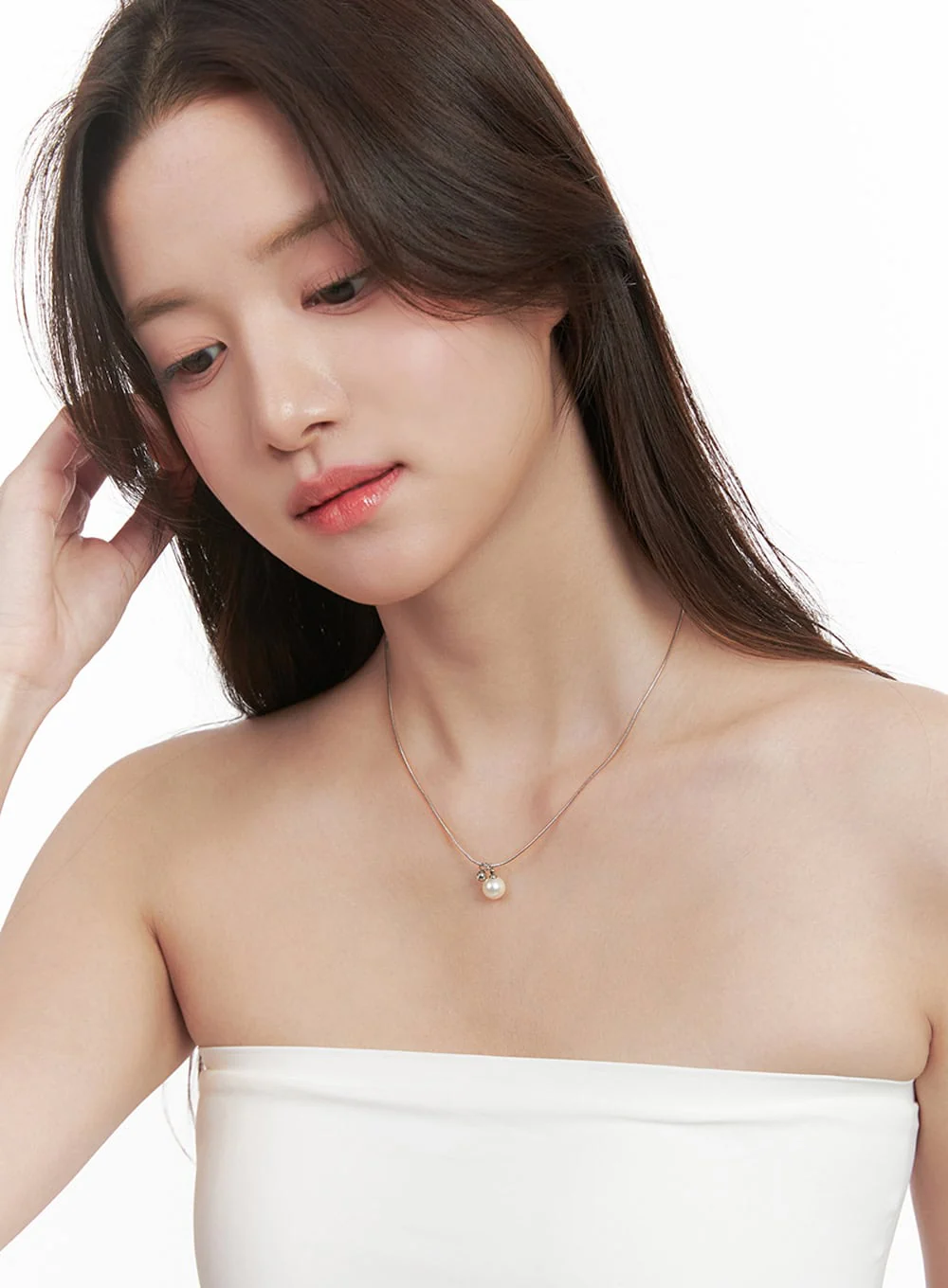 Shine Pearl-Point Necklace IJ516 - Image 2