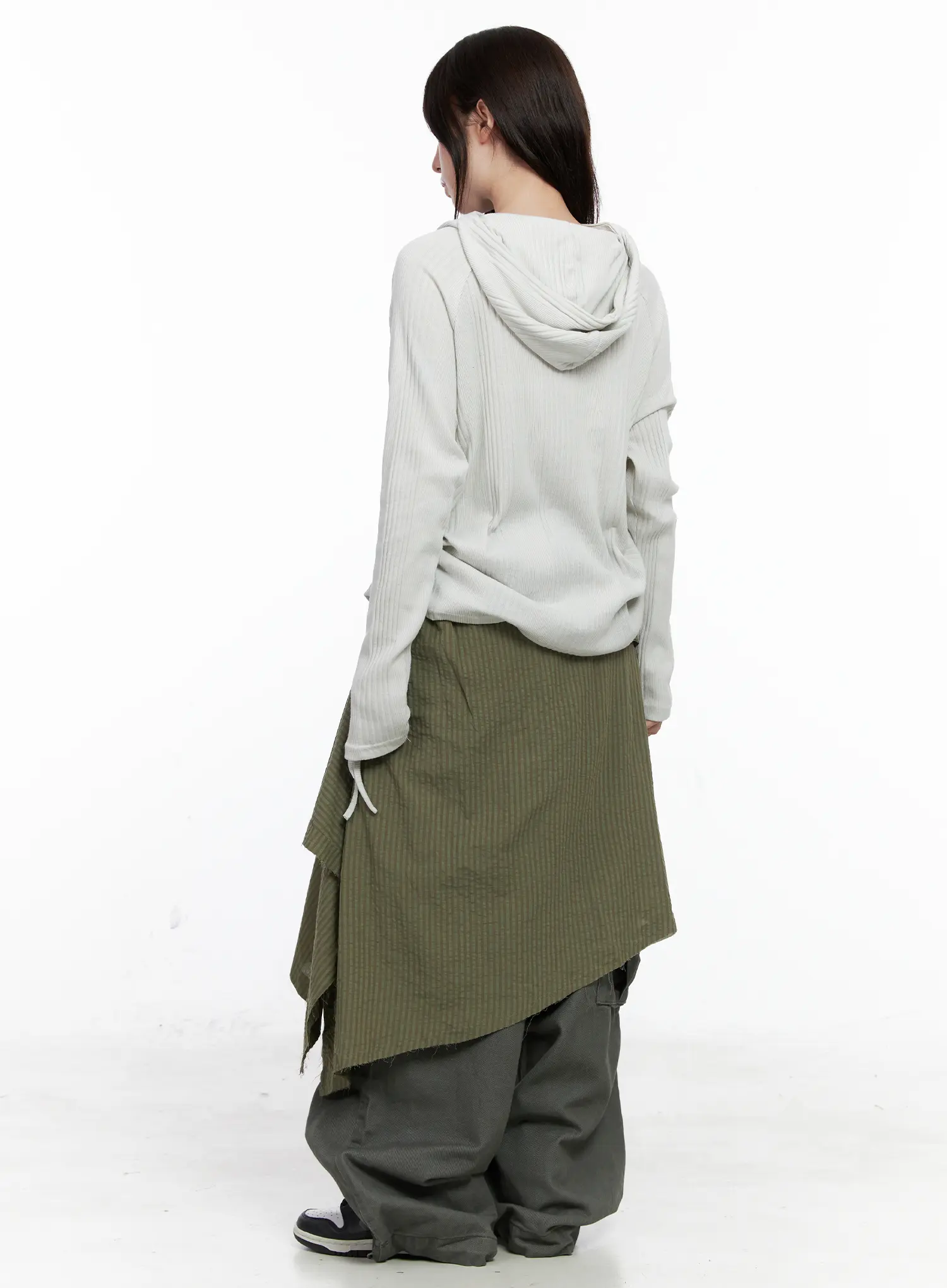 Shirred Button Hoodie CO520 - Image 5