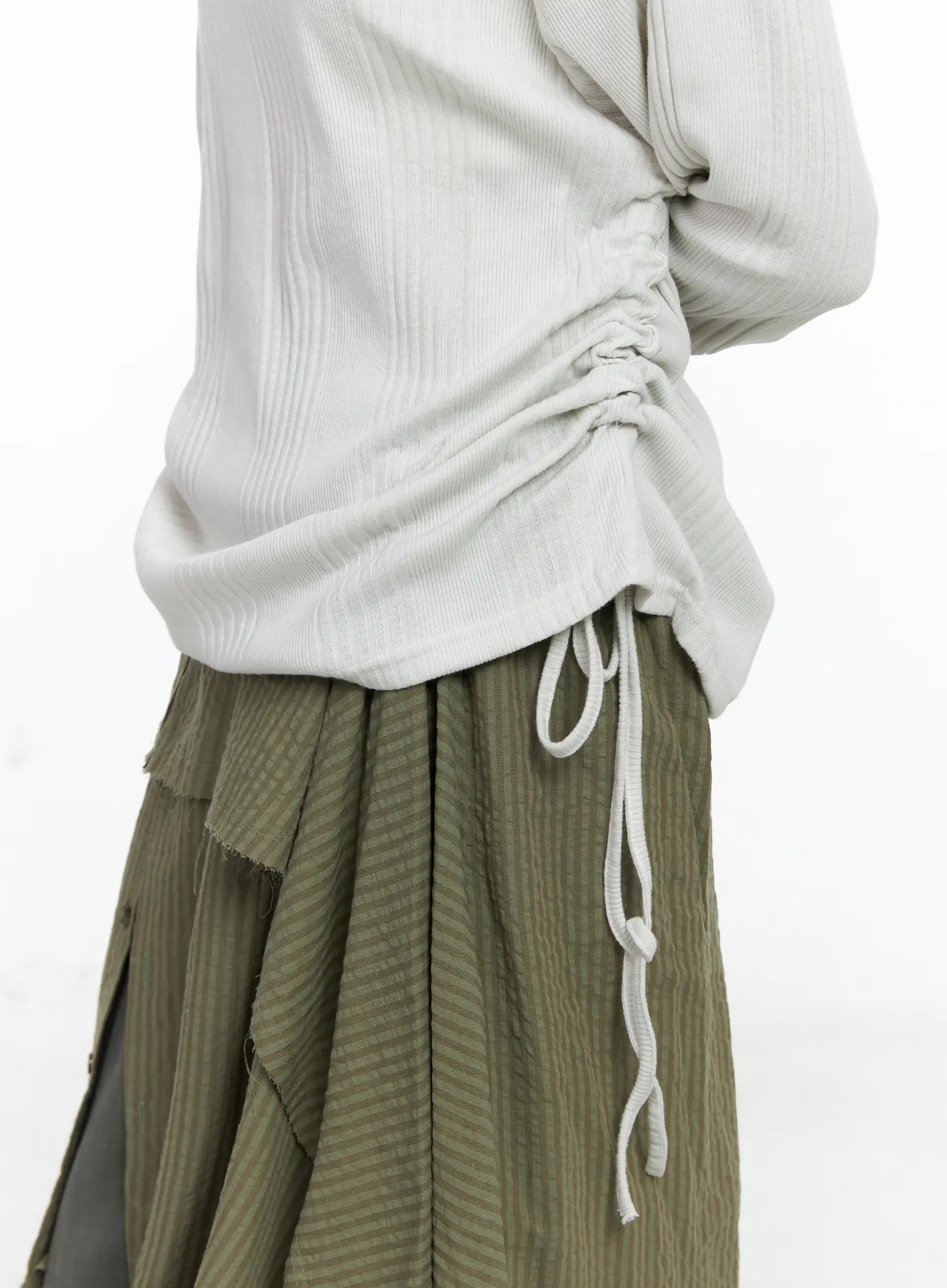 Shirred Button Hoodie CO520 - Image 7