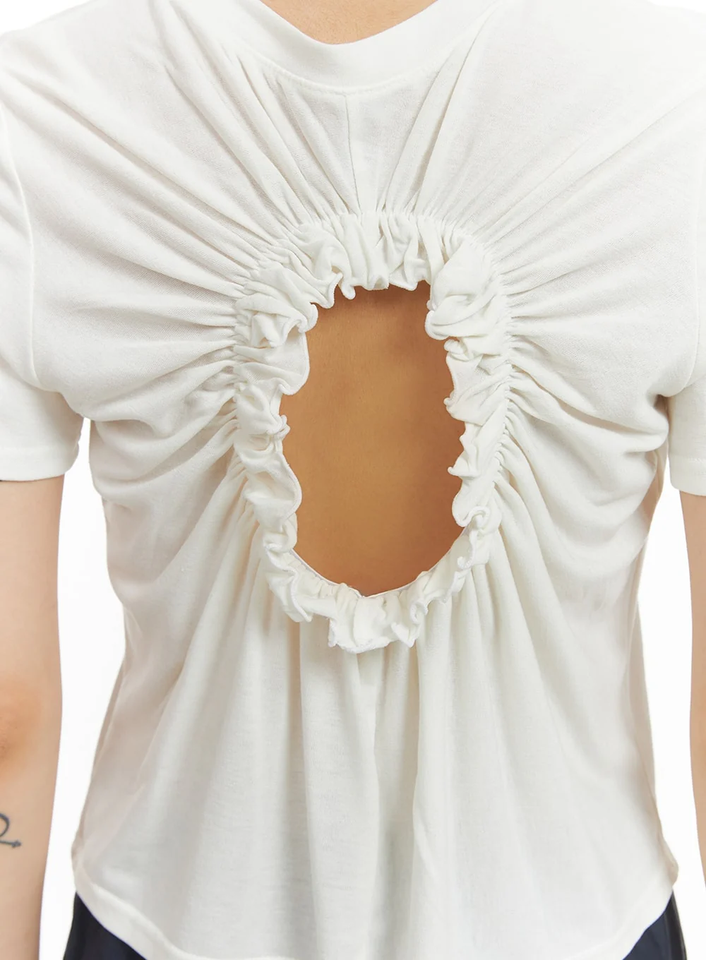 Shirred Cut-Out Back Top CM426 - Image 6