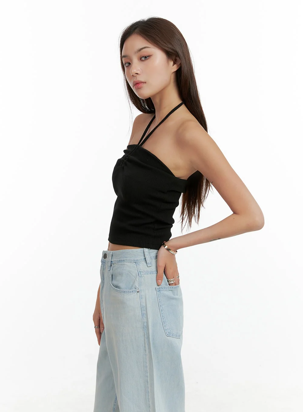 Shirred Halter Neck Crop Tube Top CL404 - Image 5
