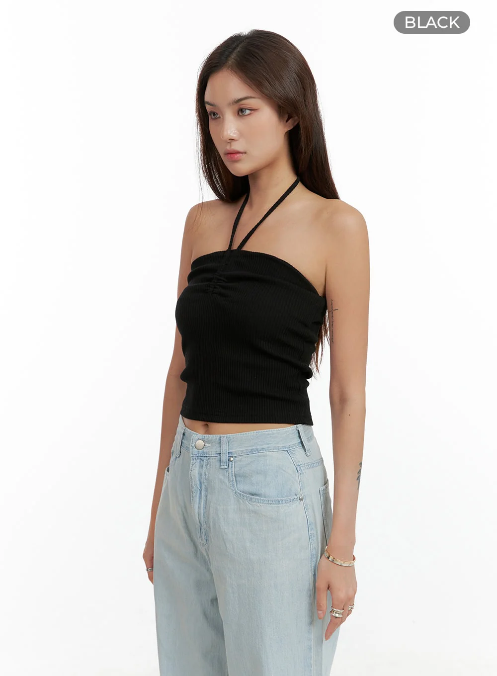 Shirred Halter Neck Crop Tube Top CL404 - Image 7