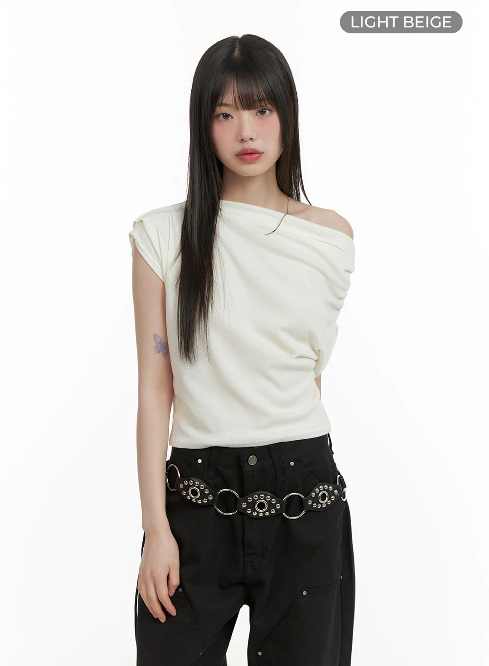 Shirred One-Shoulder Top CA419 - Image 8