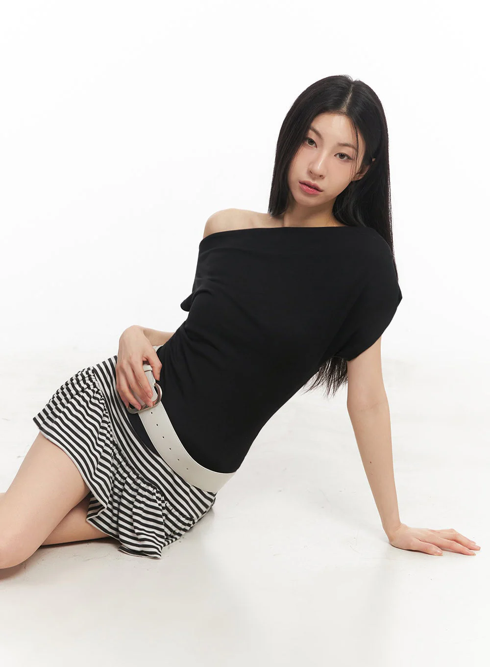 Shirred One-Shoulder Top IY529