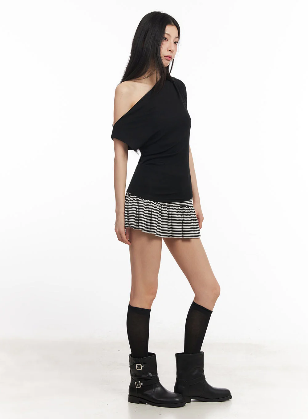 Shirred One-Shoulder Top IY529 - Image 10