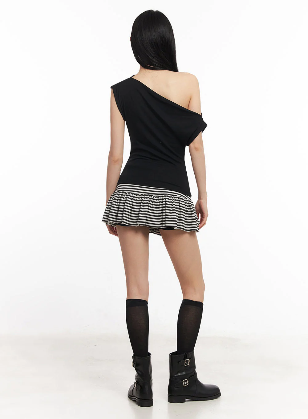 Shirred One-Shoulder Top IY529 - Image 11