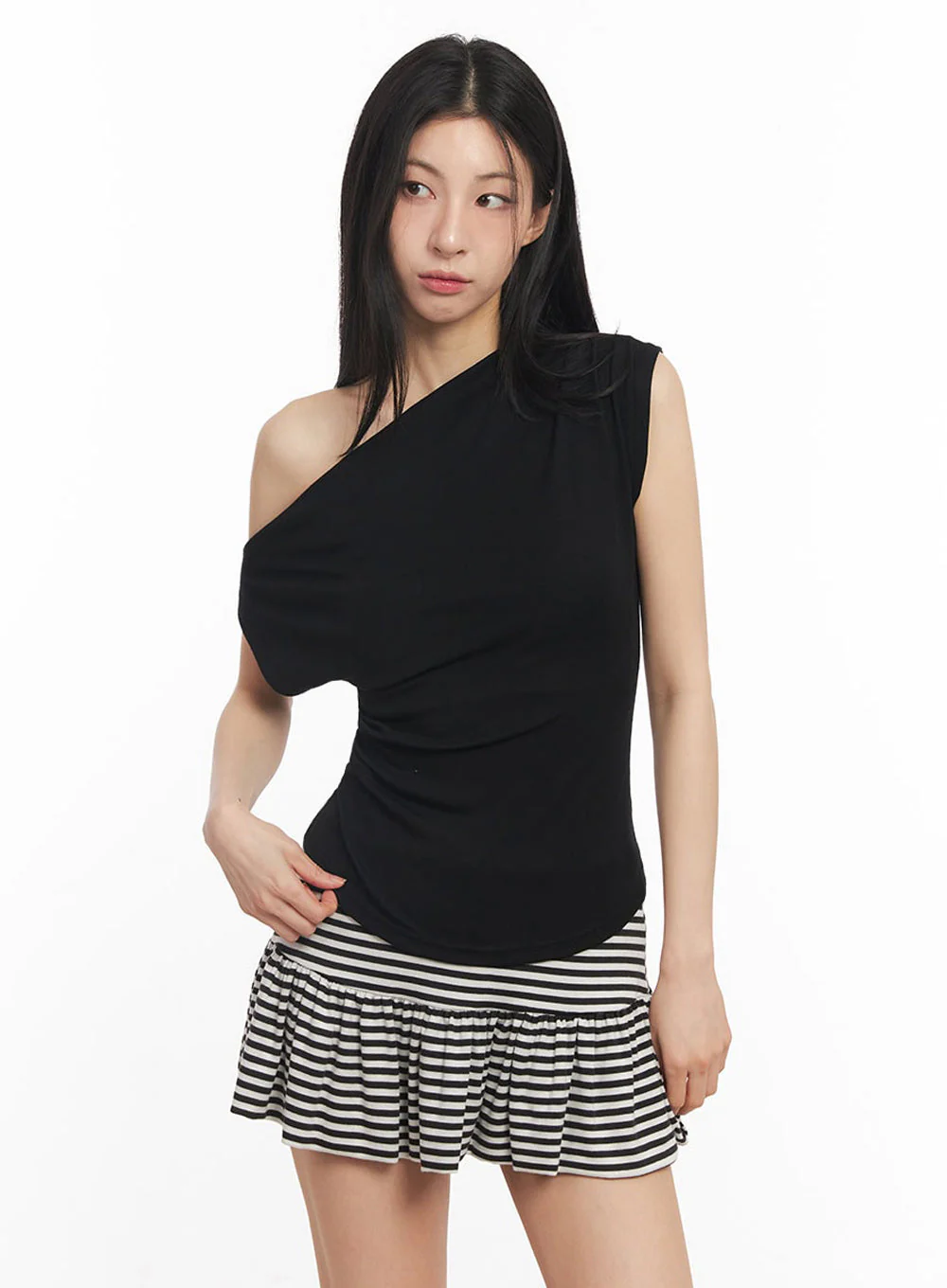 Shirred One-Shoulder Top IY529 - Image 13