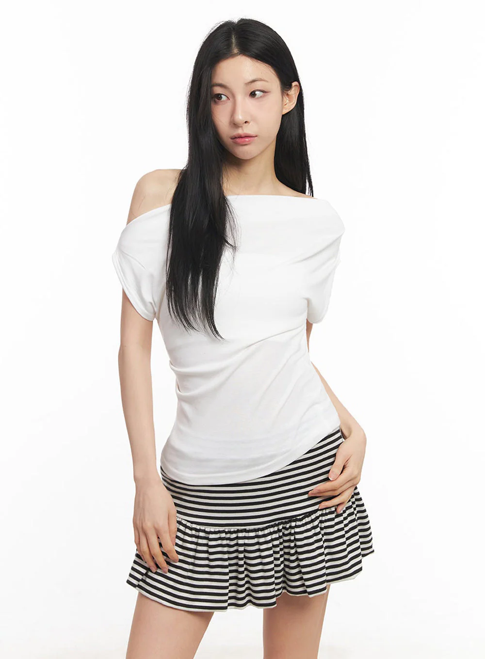 Shirred One-Shoulder Top IY529 - Image 14