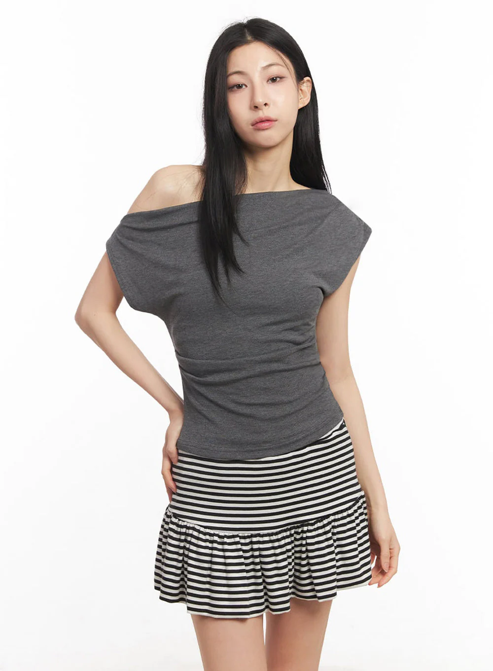 Shirred One-Shoulder Top IY529 - Image 15