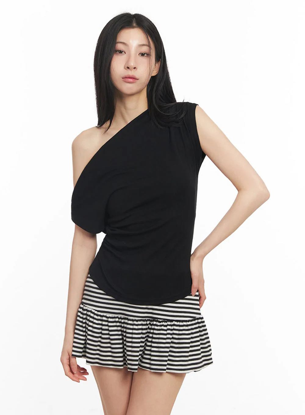 Shirred One-Shoulder Top IY529 - Image 5