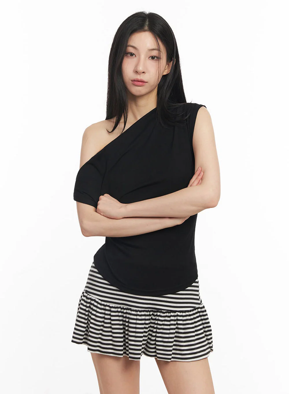 Shirred One-Shoulder Top IY529 - Image 6