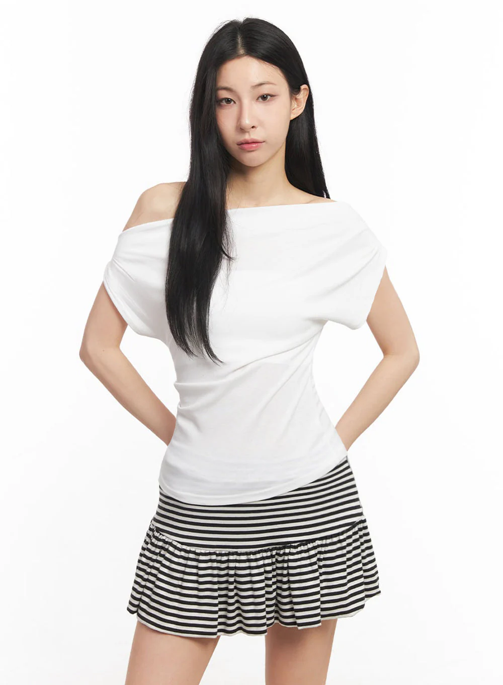 Shirred One-Shoulder Top IY529 - Image 8