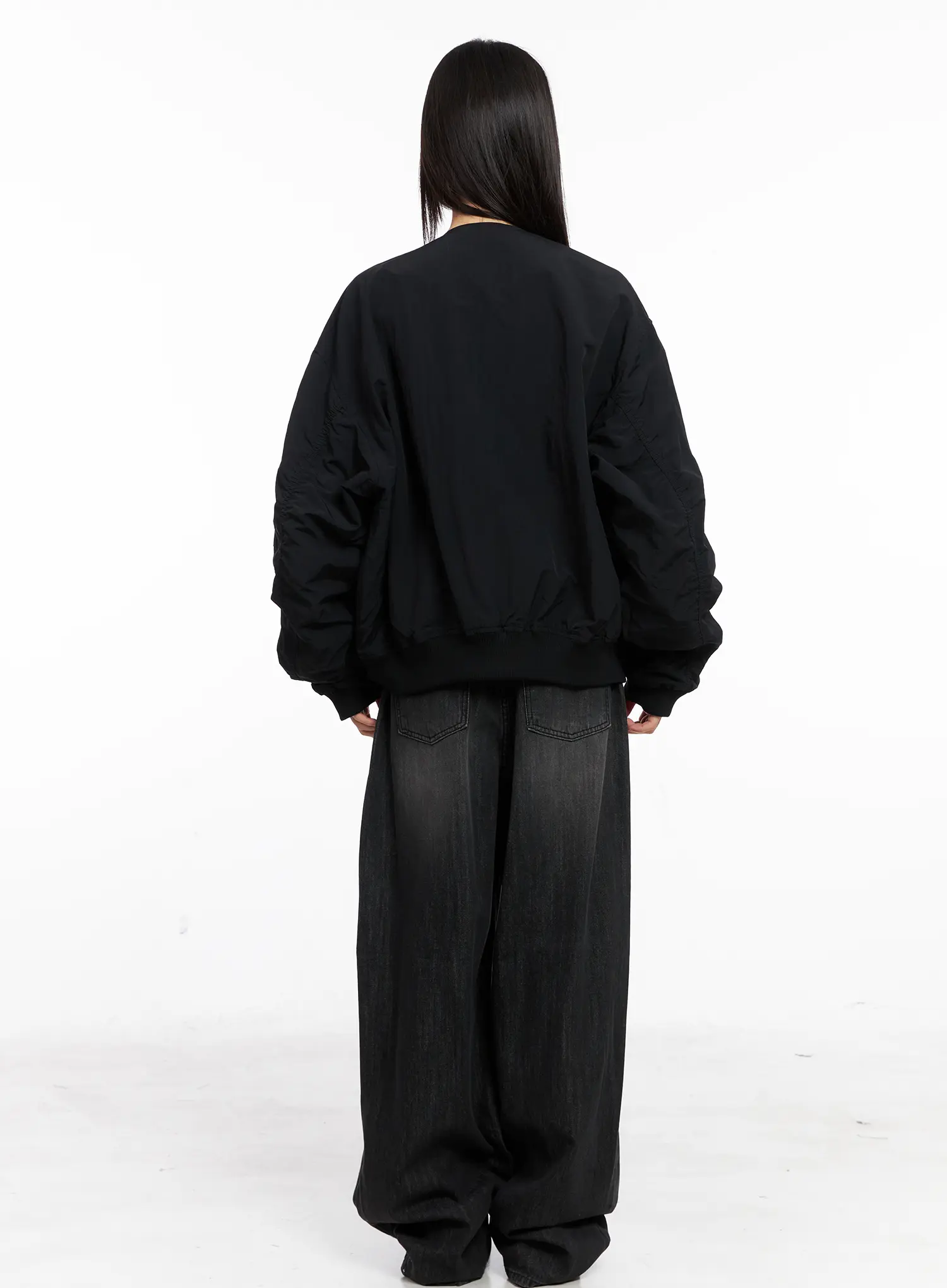 Shirred Oversized Bomber Jacket CG519 - Image 10