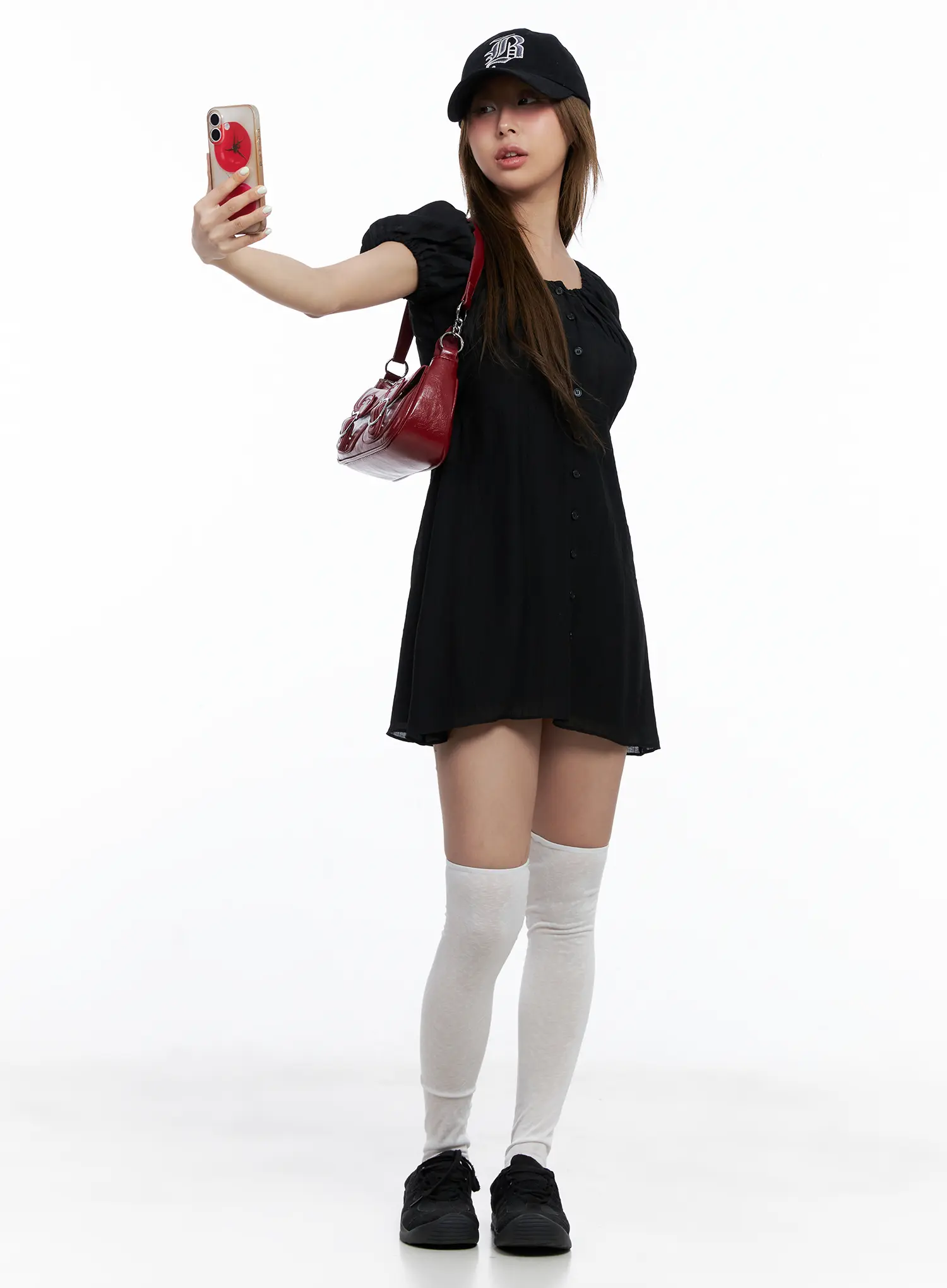 Shirred Puff-Sleeve Mini Dress CL510 - Image 10