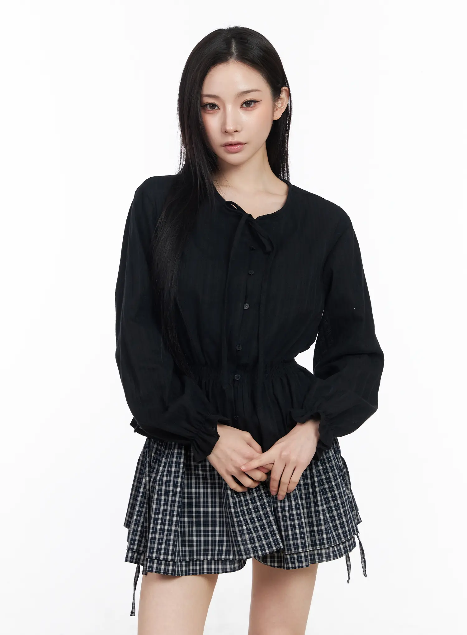 Shirred Ribbon Blouse CM519 - Image 2