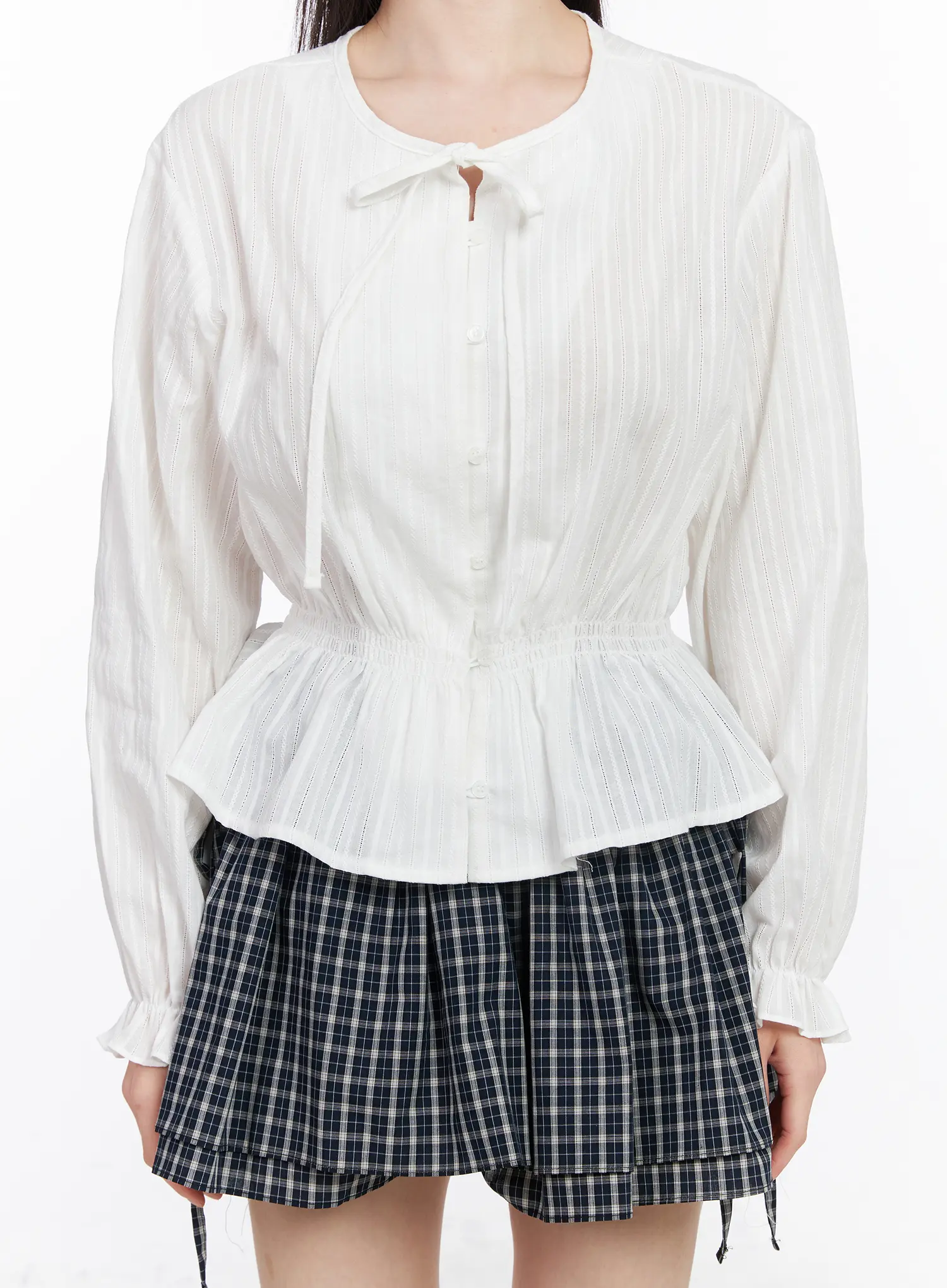Shirred Ribbon Blouse CM519 - Image 8