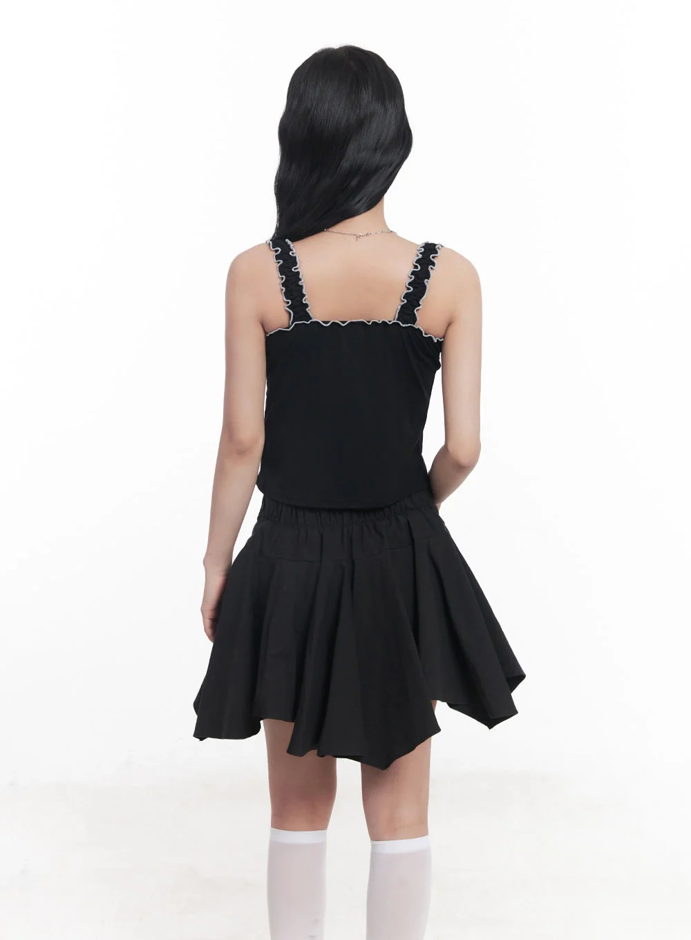 Shirred Ribbon Crop Tank Top CY527 - Image 7