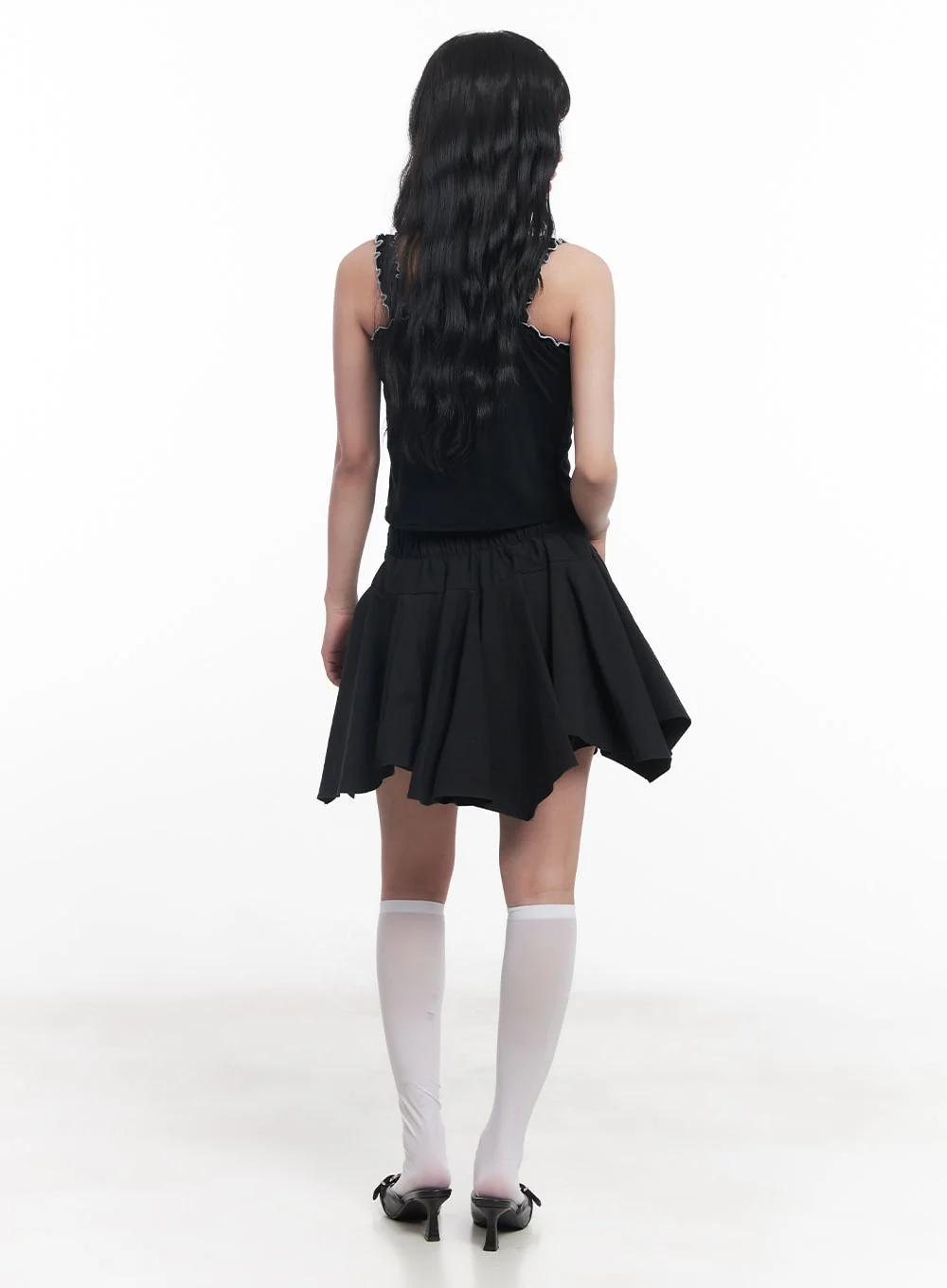 Shirred Ribbon Crop Tank Top CY527 - Image 8