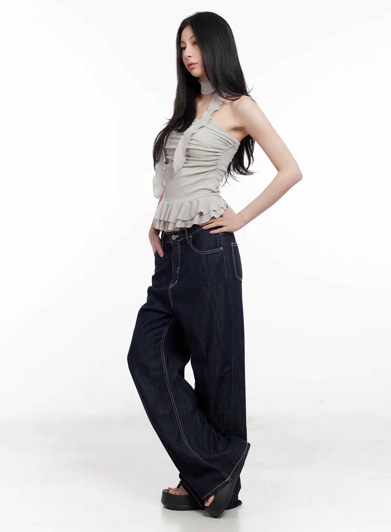Shirred Ruffle Tube Top and Scarf Set CL501 - Image 6