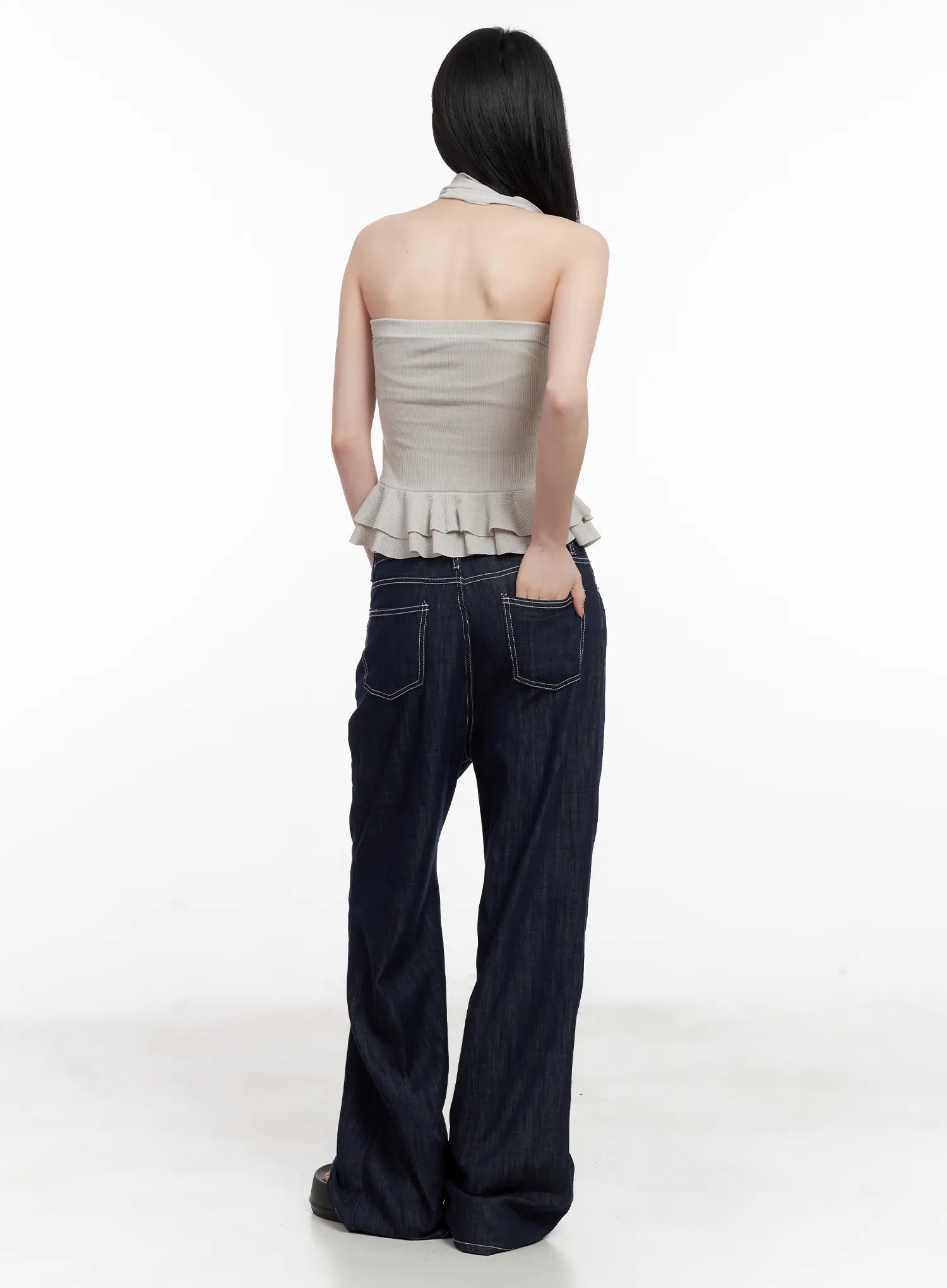Shirred Ruffle Tube Top and Scarf Set CL501 - Image 8