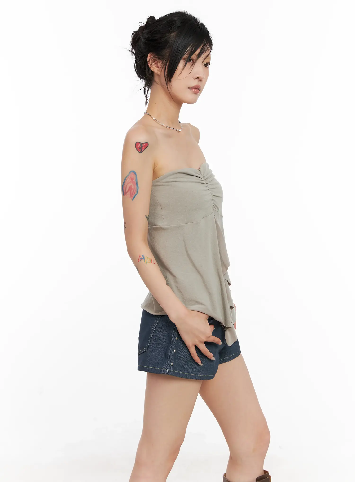 Shirred Ruffle Tube Top CL525 - Image 6