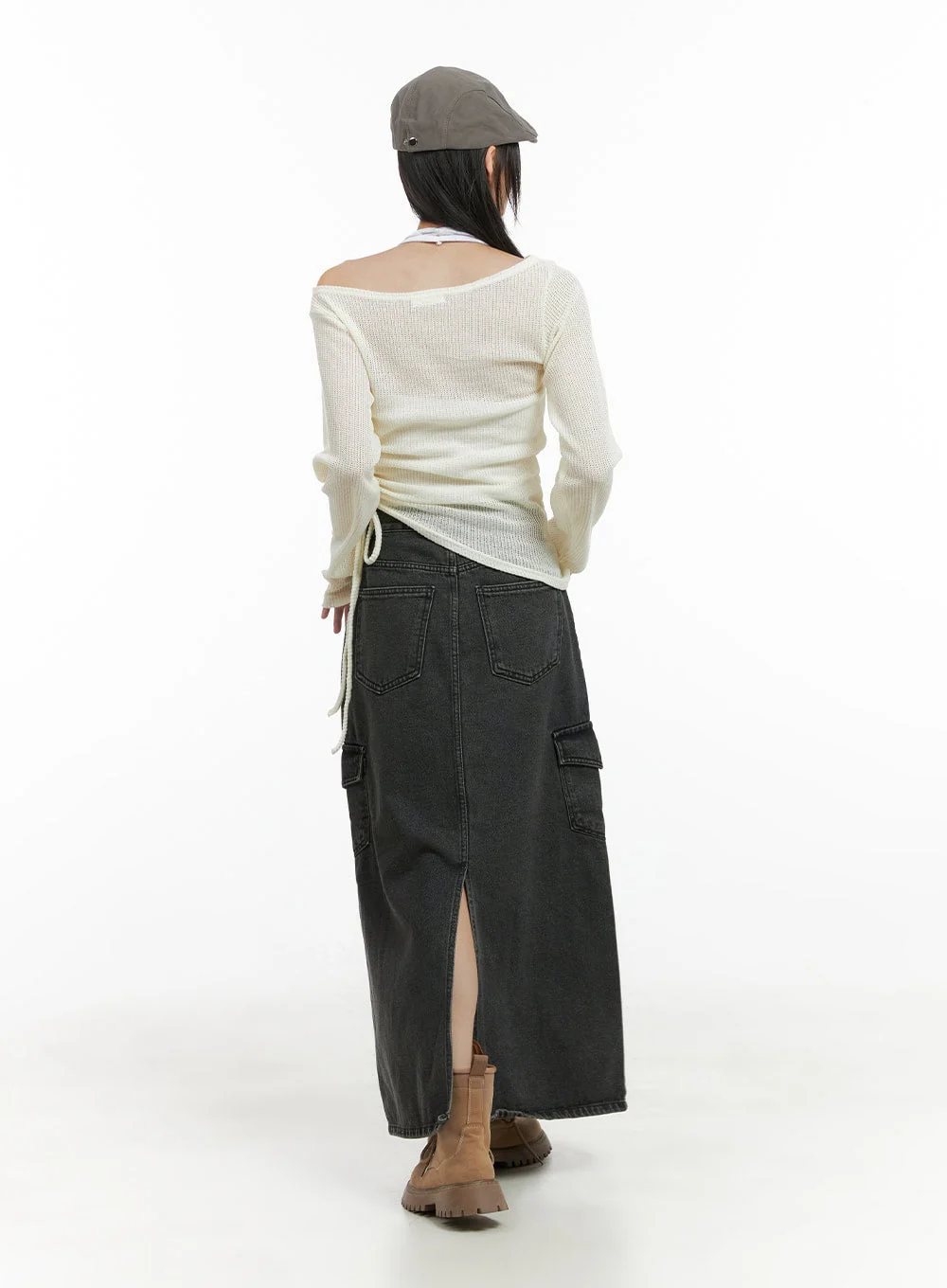 Shirred See-Through One Shoulder Top CG426 - Image 4