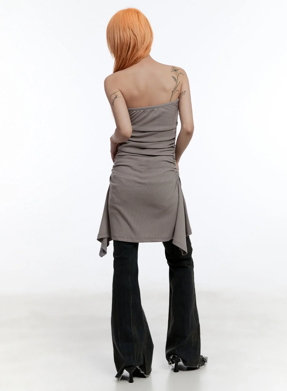 Shirred Strapless Tube Midi Dress CY530 - Image 7