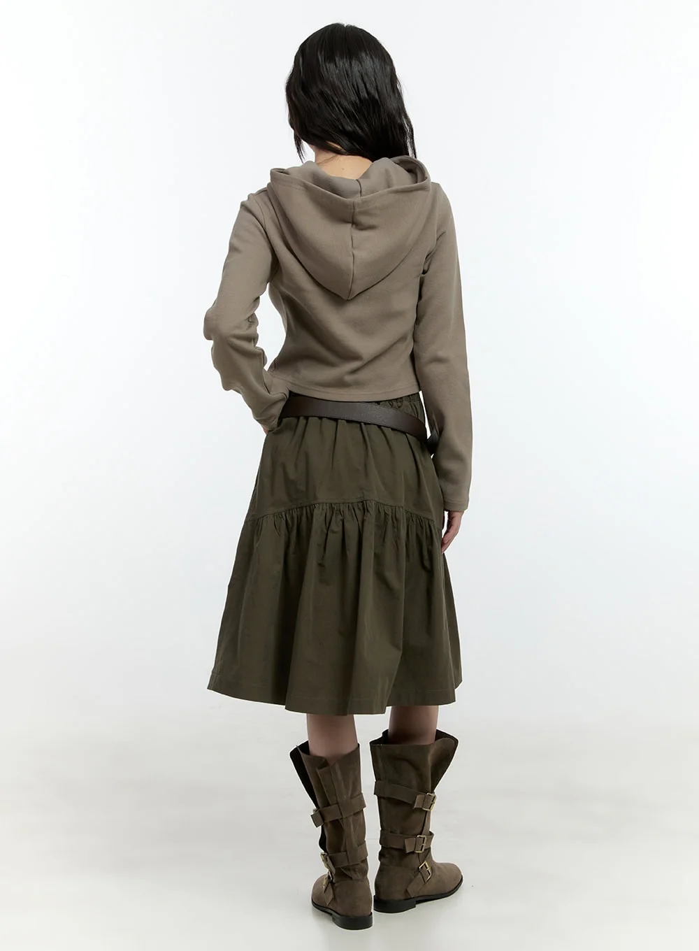 Shirring Buttoned Hooded Cardigan CF506 - Image 6