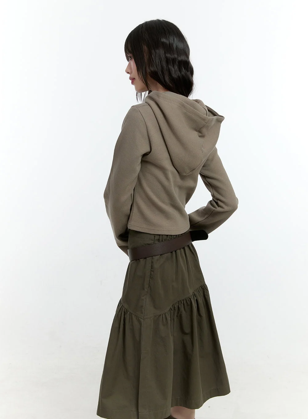 Shirring Buttoned Hooded Cardigan CF506 - Image 7