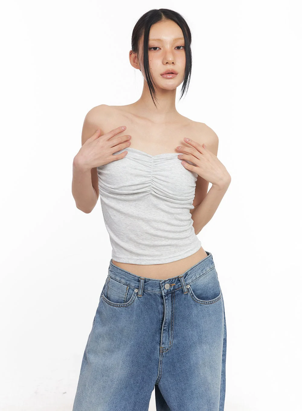Shirring Padded Tube Top CY528 - Image 8
