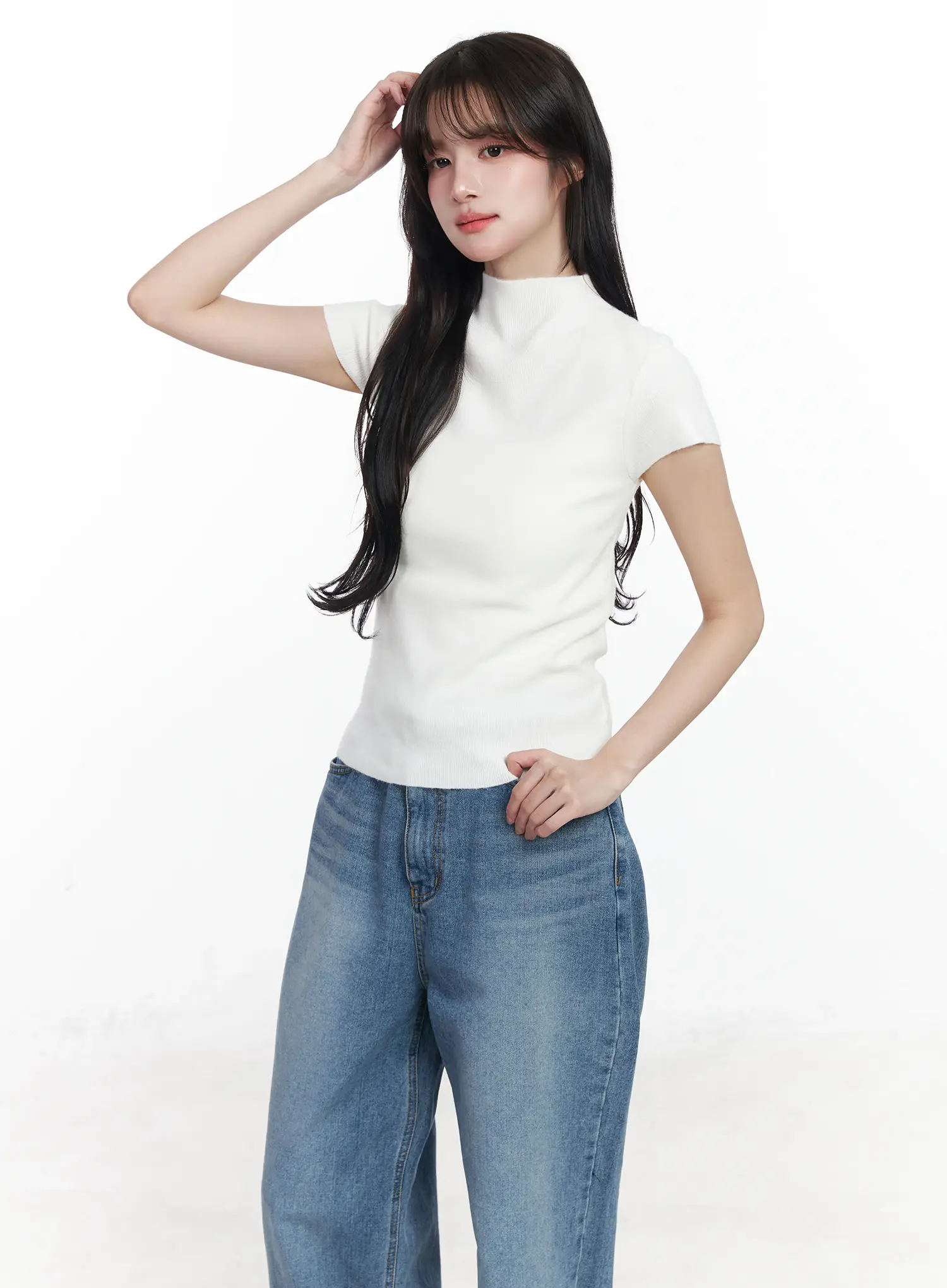 Short Sleeve Knit Top IJ529 - Image 3