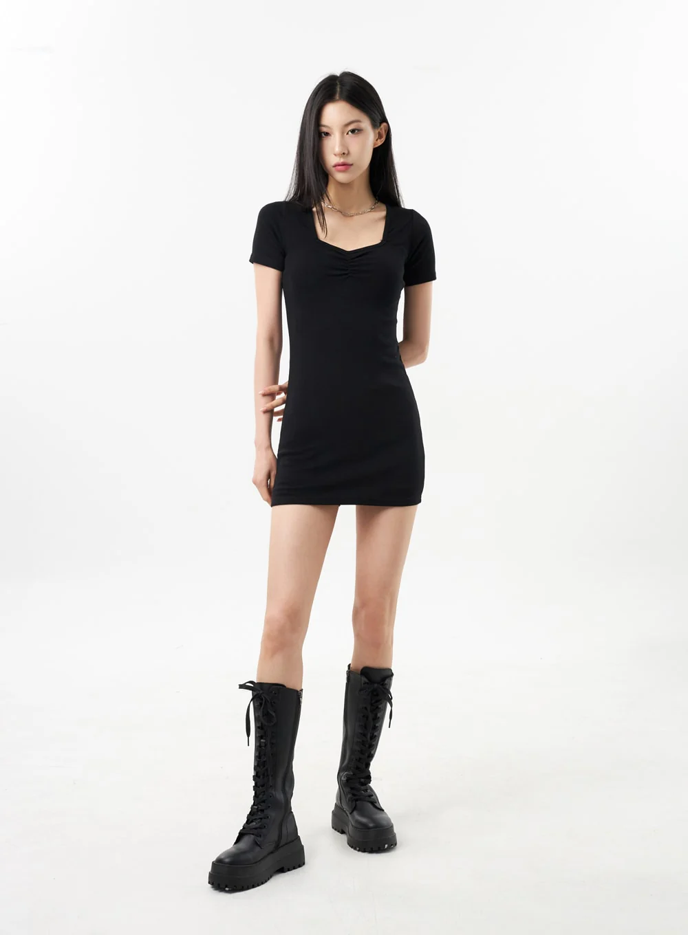 Short Sleeve Mini Dress CU309 - Image 10