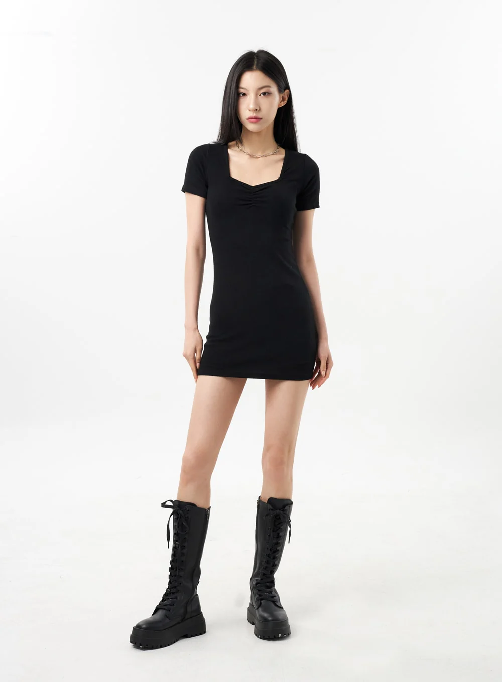 Short Sleeve Mini Dress CU309 - Image 3