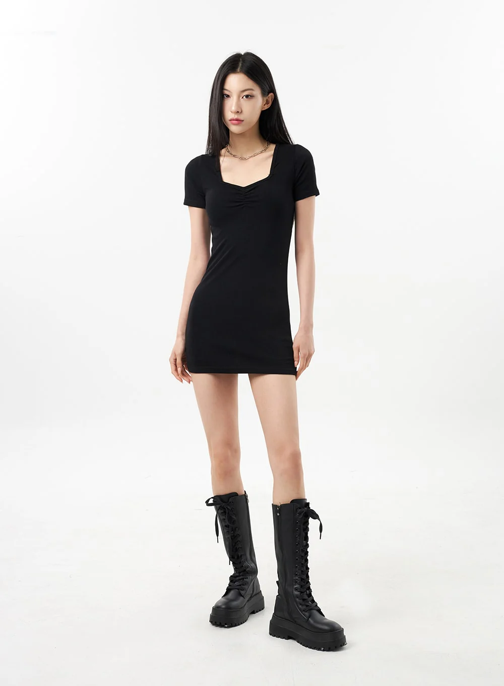 Short Sleeve Mini Dress CU309 - Image 7