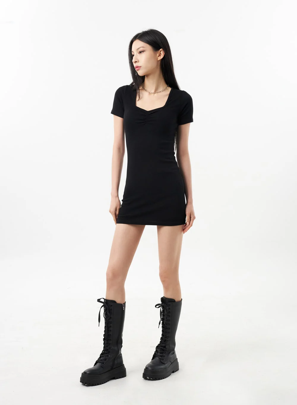 Short Sleeve Mini Dress CU309 - Image 8