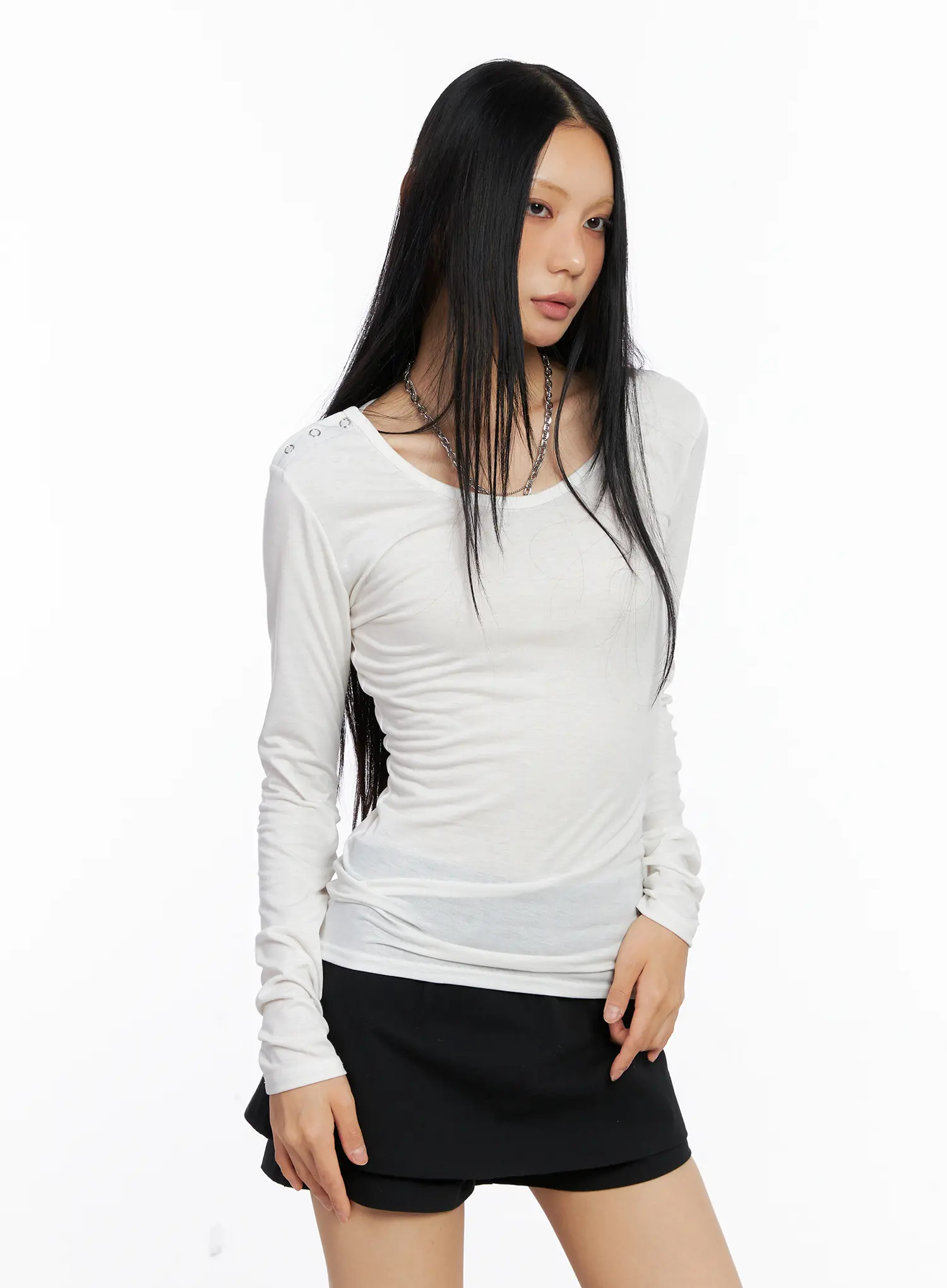 Shoulder Snap Detail Long Sleeve CS509 - Image 10