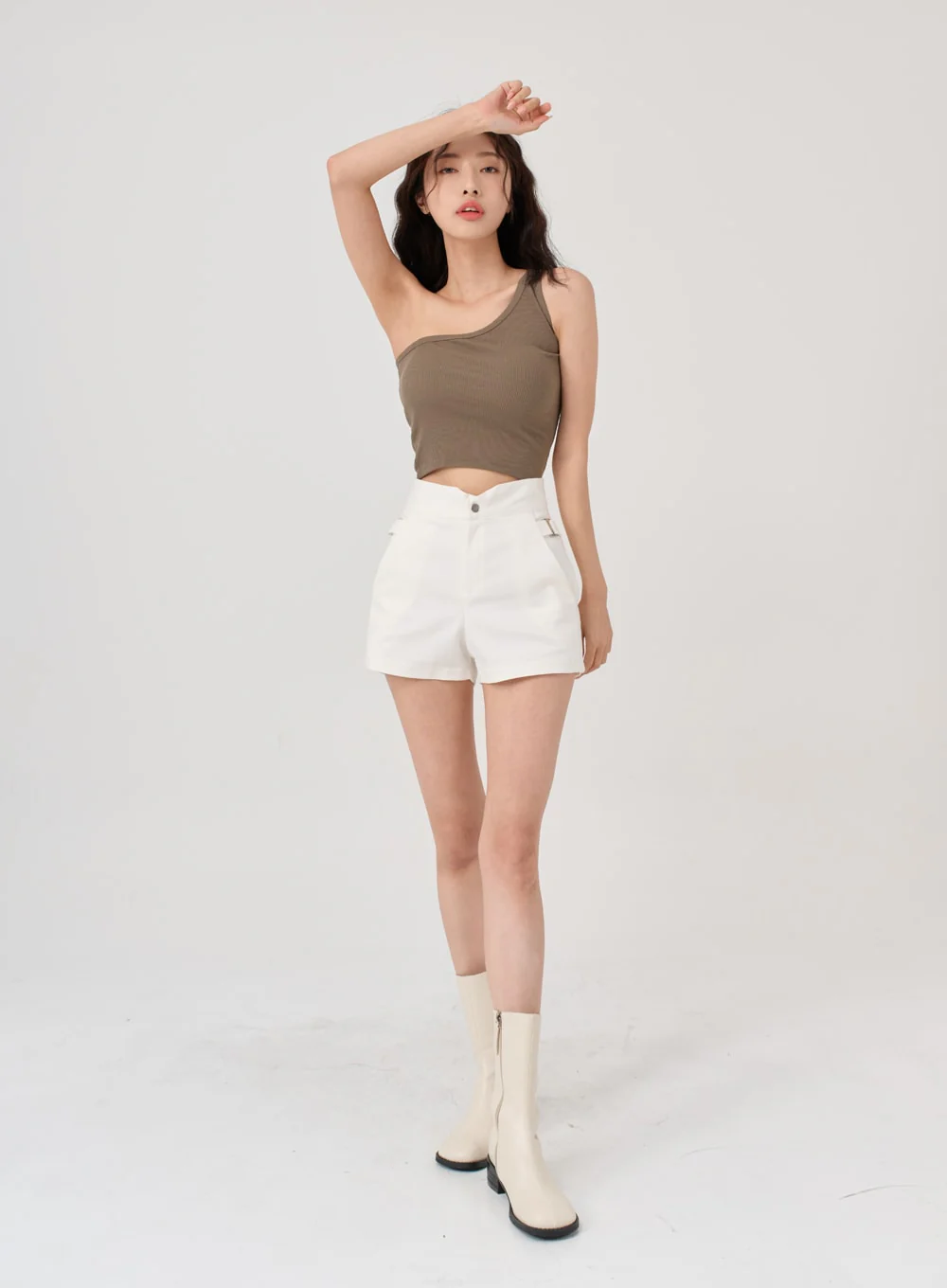 Side Belt Slit High Waist Short Pants IG18 - Image 7